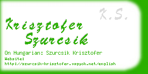 krisztofer szurcsik business card